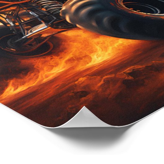 オレンジブルモンスタートラック名前をカスタムするポスター ポスター (角)