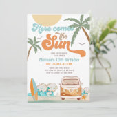 オレンジブルーこ来この太陽の男の子の誕生日パーティー 招待状 (スタンド正面)