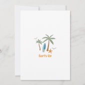 オレンジブルーこ来この太陽の男の子の誕生日パーティー 招待状 (裏面)