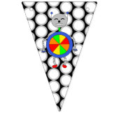 オレンジブルーとイエローロボット誕生日 パーソナライズされた バンティングフラッグ (第3の旗)
