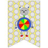 オレンジブルーとイエローロボット誕生日 パーソナライズされた バンティングフラッグ (第3の旗)