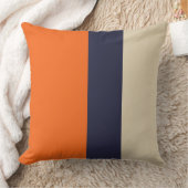 オレンジブルーとトープストライプズ クッション (ブランケット)