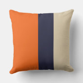 オレンジブルーとトープストライプズ クッション (裏面)