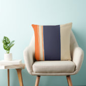 オレンジブルーとトープストライプズ クッション (椅子)