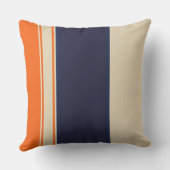 オレンジブルーとトープストライプズ クッション (裏面)