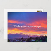 オレンジブルーのサンセット写真が自分の魔法 ポストカード (正面/裏面)