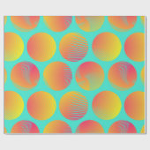オレンジブルーのシュで継ぎ目のない絵の円 ラッピングペーパー (フラット)