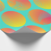 オレンジブルーのシュで継ぎ目のない絵の円 ラッピングペーパー (角)