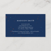 オレンジブルーのティール（緑がかった色）ストモダンローク 名刺 (裏面)