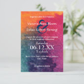 オレンジブルーウォーターカラー – 3x5結婚式招待状 招待状 (スタンド正面)