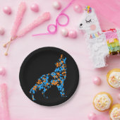 オレンジブルーウルフスプラッタ絵を描ー ペーパープレート (パーティー)