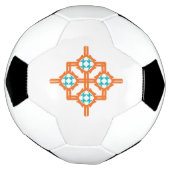 オレンジブルーオーナメント サッカーボール (回転)