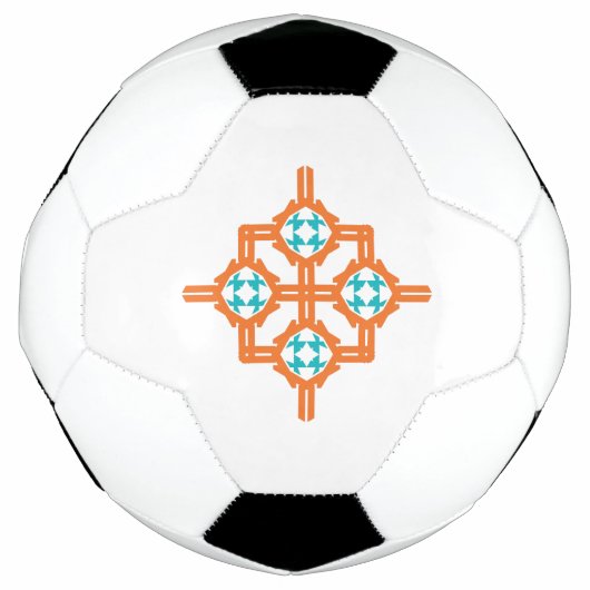 オレンジブルーオーナメント サッカーボール (正面)
