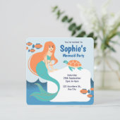 オレンジブルーガールズマーメイドバースデーパーティー 招待状 (スタンド正面)