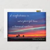 オレンジブルーサンセットド独身のリームパワー引用文 ポストカード (正面/裏面)