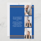 オレンジブルースクールカラー卒業発表 招待状 (裏面)