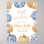 オレンジブルーチノイスリーパンプキンブライダルシャワー ポスター (正面)