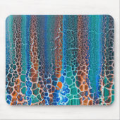 オレンジブルーティール(緑がかった色)ステンドグラス抽象化 マウスパッド (正面)