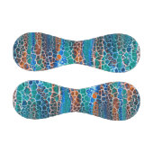 オレンジブルーティール（緑がかった色）ステンドグラス抽象化 野球ボール (パネル)