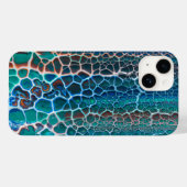 オレンジブルーティール(緑がかった色)ステンドグラス抽象化 Case-Mate iPhoneケース (裏面 (横))