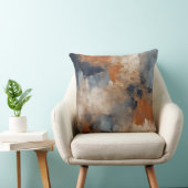 オレンジブルーネイビー動揺して抽象芸術 クッション (椅子)