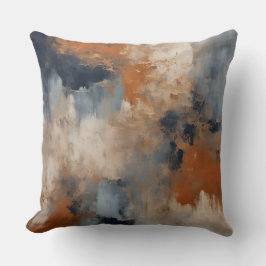 オレンジブルーネイビー動揺して抽象芸術 クッション