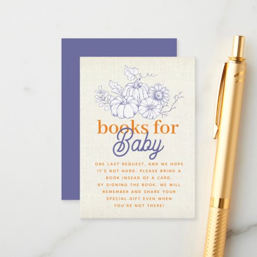 オレンジブルーバーラップリトルカボキンブックベビー エンクロージャーカード (正面/裏面インサイチュ)