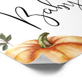 オレンジブルーパンプキントラックベビーシャワー歓迎サイン ポスター (角)