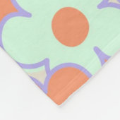 オレンジブルーパープルトロピカルボタニカル フリースブランケット (角)