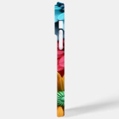 オレンジブルーピンク白3-Dルックフラワー Case-Mate iPhoneケース (裏面 / 左)