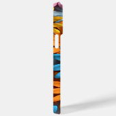 オレンジブルーピンク白3-Dルックフラワー Case-Mate iPhoneケース (裏面 / 右)