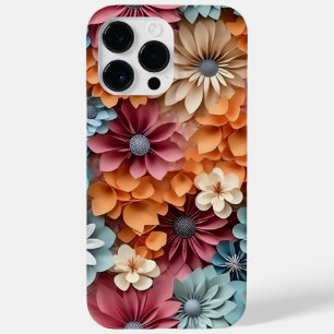 オレンジブルーピンク白3-Dルックフラワー Case-Mate iPhone 14 PRO MAXケース