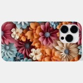 オレンジブルーピンク白3-Dルックフラワー Case-Mate iPhoneケース (裏面 (横))