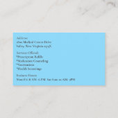 オレンジブルーボトル薬局薬ピル 名刺 (裏面)