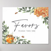 オレンジブルームハニービーギフトサイン ポスター (正面)