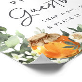 オレンジブルームハニービーフォトゲストブックサイン ポスター (角)