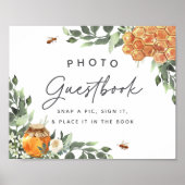 オレンジブルームハニービーフォトゲストブックサイン ポスター (正面)