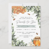 オレンジブルームハニービーベイビーシャワー 招待状 (正面)