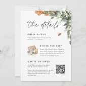 オレンジブルームハニービーベイビーシャワー 招待状 (裏面)