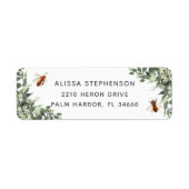 オレンジブルームハニービー 返信先住所ラベル ラベル (正面)