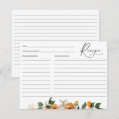 オレンジブルーム ブライダルシャワー レシピカード 招待状 (正面/裏面)