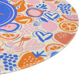 オレンジブルーモノグラム果物野菜 カッティングボード (角)