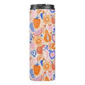 オレンジブルーモノグラム果物野菜 タンブラー (裏面)