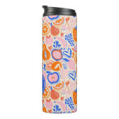 オレンジブルーモノグラム果物野菜 タンブラー (回転右)