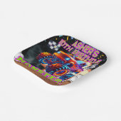 オレンジブルーモンスタービッグトラック誕生日スクエア ペーパープレート (傾斜あり)