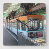 オレンジブルーワッパータルフロートトレイン スクエア壁時計 (正面)