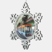 オレンジブルーワッパータルフロートトレイン スノーフレークピューターオーナメント (右)