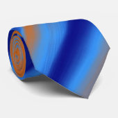 オレンジブルー抽象芸術ストライプ ネクタイ (ロール)