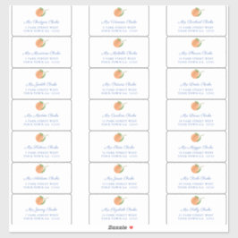 オレンジブルー文字ゲストエンベロープ住所 シール