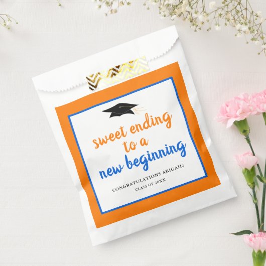 オレンジブルー新しい卒業の好意バッグ フェイバーバッグ (封をした状態)